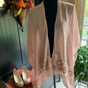 Lauren Conrad blush pink Ruana vest